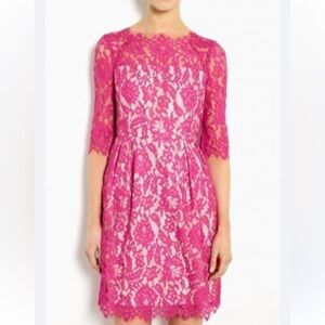 Milly new with tags hot pink lace dress
